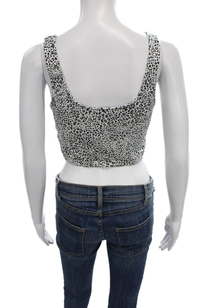 Room Service Womens Black Animal Print Scoop Neck Tank Petite Size S