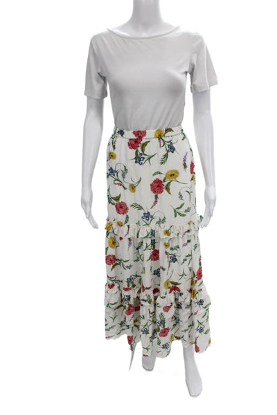Elie Tahari Women Silk Floral Mock Neck Pullover Long Sleeve Set Size S