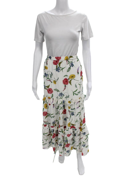 Elie Tahari Women Silk Floral Mock Neck Pullover Long Sleeve Set Size S