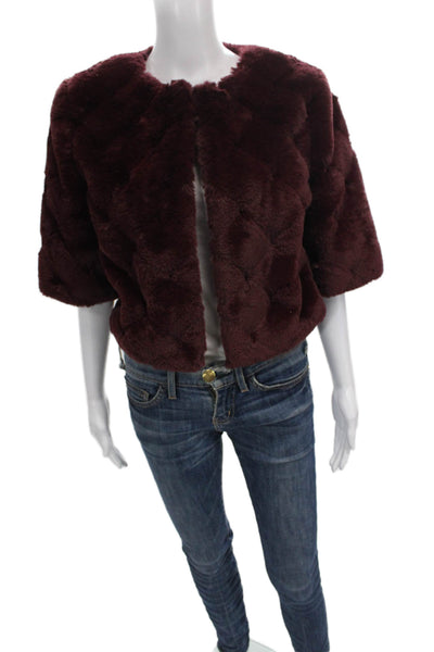 BCBGMAXAZRIA Women Basic Jacket Red 3/4 Sleeve Polyester Size M