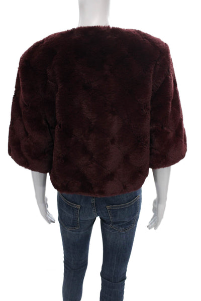 BCBGMAXAZRIA Women Basic Jacket Red 3/4 Sleeve Polyester Size M