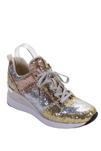 Michael Michael Kors Womens Metallic Low Top Sneakers Multicolor Size 8.5M
