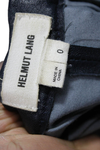 Helmut Lang Womens Ankle Lamb Leather Leggings Black Size 0