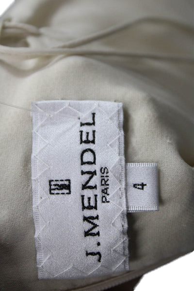 J. Mendel Womens Sheath Dress Gold Silk Strapless Knee Length Size 4