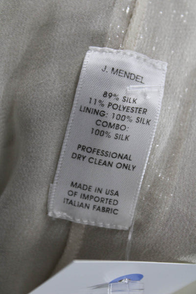 J. Mendel Womens Sheath Dress Gold Silk Strapless Knee Length Size 4