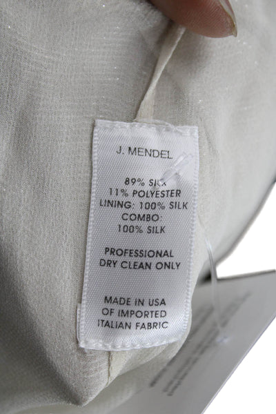 J. Mendel Womens Sheath Dress Gold Silk Strapless Knee Length Size 4