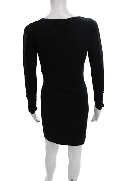 Maje Womens Bodycon Viscose V-Neck Long Sleeve Knee Length Dress Size 1