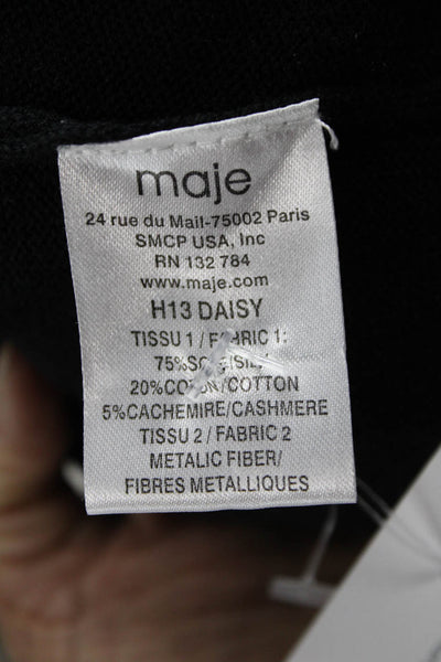 Maje Womens Bodycon Viscose V-Neck Long Sleeve Knee Length Dress Size 1