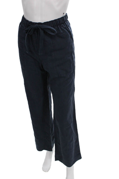 Vince Womens Dress Pants Tencel Lyocell Blue Drawstring Petite Size S