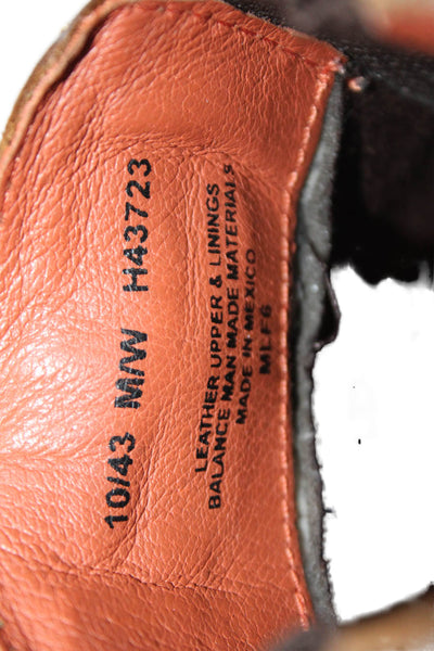 Born Mens Leather Stretch Inset Pull On Ankle Boots Brown Size 10