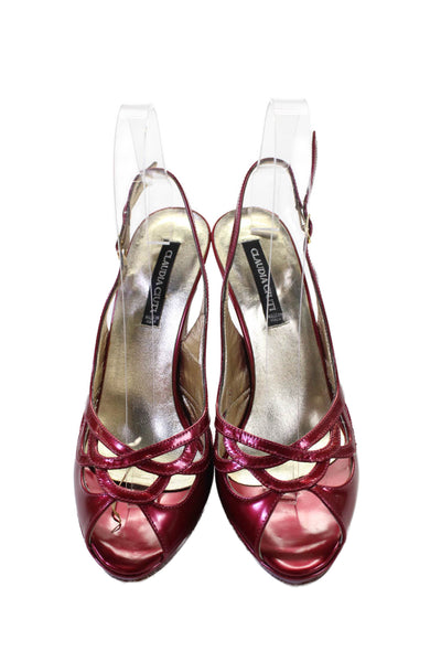 Claudia Ciuti Womens Slingbacks Pumps Strawberry Pearl Red Size 6.5 Medium