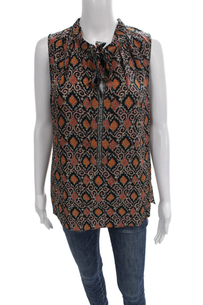 Kobi Halperin Women Silk Sleeveless Geometric Blouse Multicolor Size M