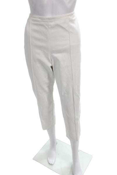 St. John Womens Ivory Capri Pants Zip Inseam 24 Size 10