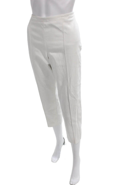 St. John Womens Ivory Capri Pants Zip Inseam 24 Size 10