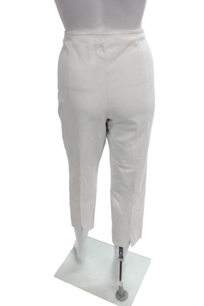 St. John Womens Ivory Capri Pants Zip Inseam 24 Size 10