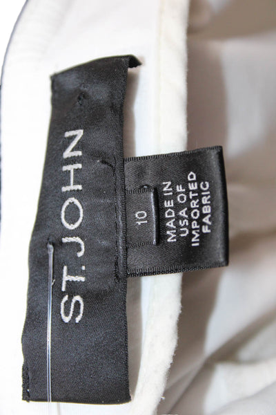 St. John Womens Ivory Capri Pants Zip Inseam 24 Size 10
