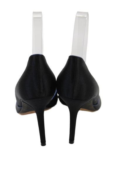 Gunmetal Womens D'Orsay Floral Accent Heels Black Size 8
