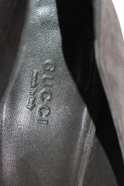 Gucci Womens Suede Knotted Detail Heels Gray Size 8