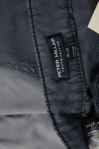 Peter Millar Mens Blue Chino Pants Button Closure Size 36