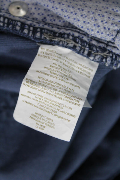 Peter Millar Mens Blue Chino Pants Button Closure Size 36