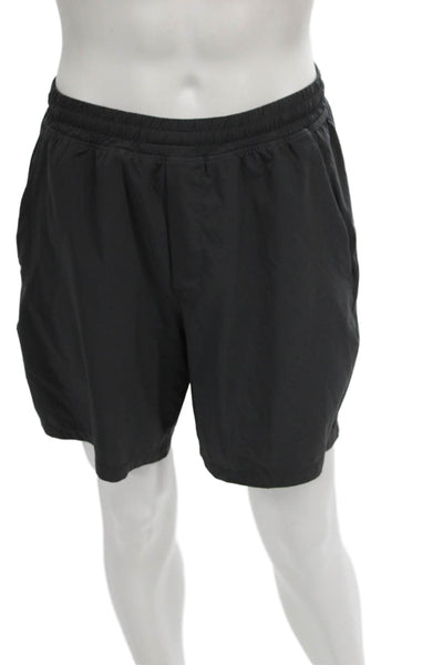 Lululemon Mens Athletic Black Polyester Drawstring Shorts Size M
