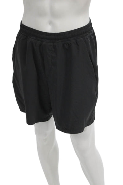 Lululemon Mens Athletic Black Polyester Drawstring Shorts Size M