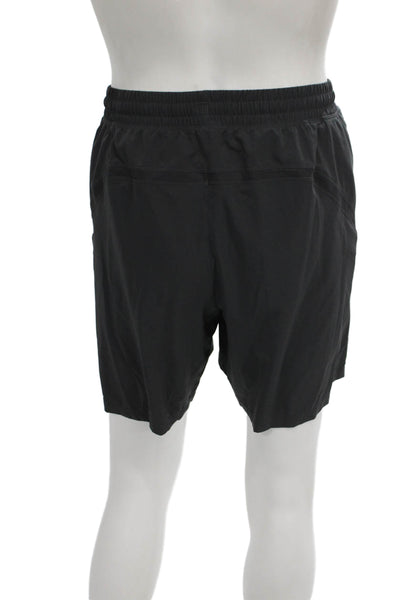Lululemon Mens Athletic Black Polyester Drawstring Shorts Size M