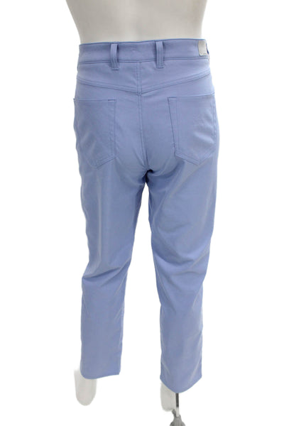 Peter Millar Mens Chino Pants Blue Button Solid Recycled Polyester Size 36