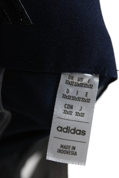 Adidas Mens Blue Button Pants 90% Polyester Solid Fall Size 32