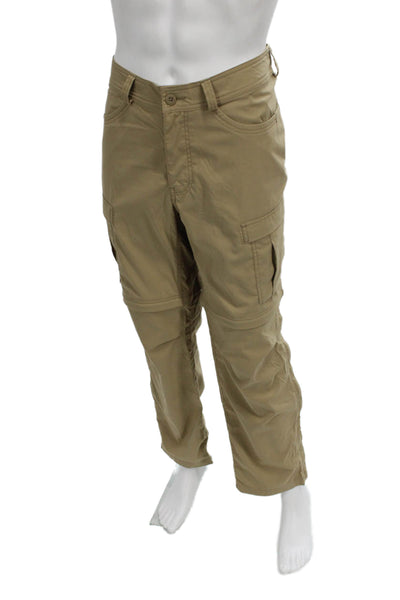 Rei Co Op Mens Cargo Pants Beige Button Inseam 30 Size 36
