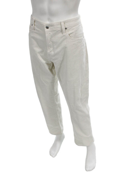 AG Mens Chino Pants Ivory Button 31 Inseam 98% Cotton Size 36