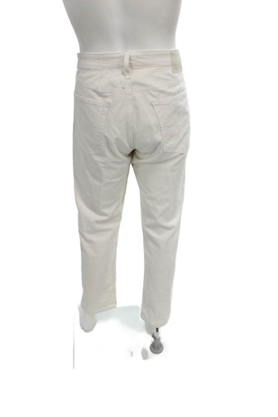 AG Mens Chino Pants Ivory Button 31 Inseam 98% Cotton Size 36