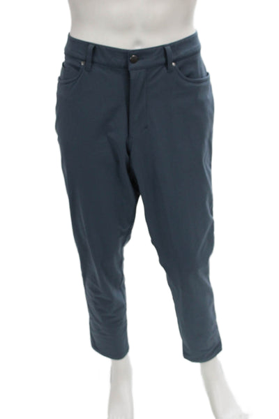 Lululemon Mens Blue Ankle Pants Polyester Button Size 36