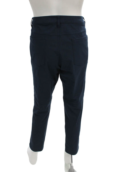 Lululemon Mens Blue Solid Polyester Pants Button Inseam 30 Size 36