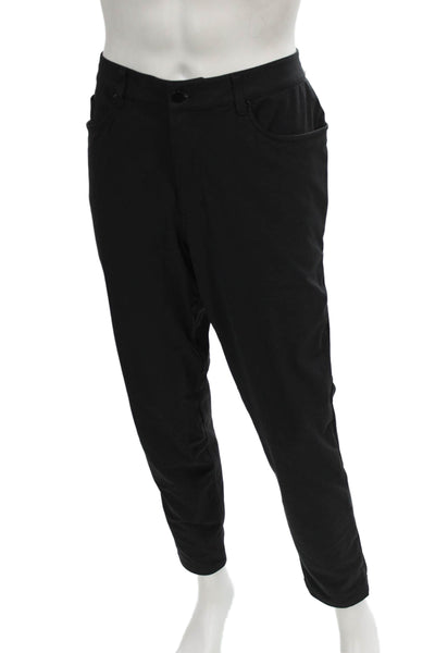 Lululemon Unisex Adults Jogger Pants Nylon Black Button Size 34