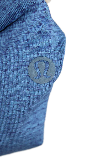 Lululemon Mens Blue Geometric V-Neck Nylon Short Sleeve T-Shirt Size M