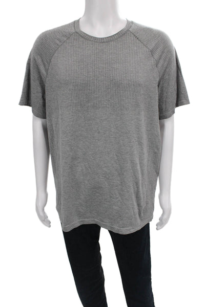 Lululemon Mens Basic T-Shirt Gray Crew Neck Short Sleeve Nylon Size L