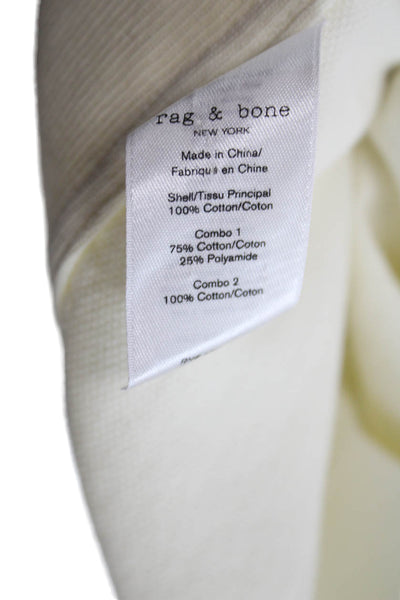 Rag & Bone Mens Cotton Long Sleeve Button Up Shirt Cream Size L