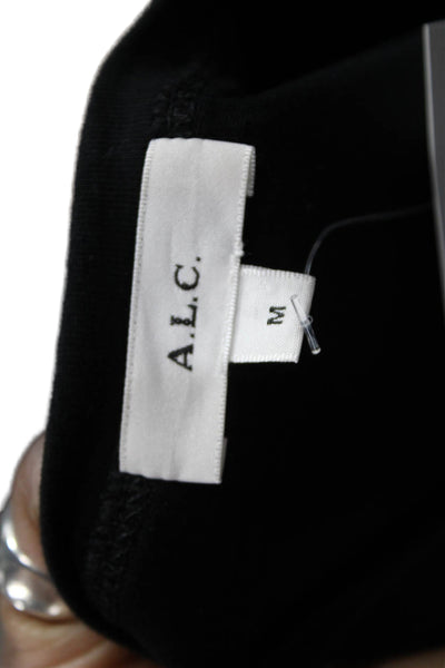 A.L.C. Womens Basic Short Sleeve Crew Neck Black T-Shirt Size M