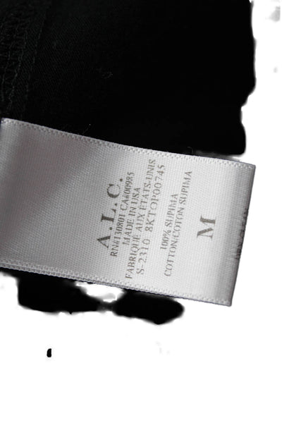 A.L.C. Womens Basic Short Sleeve Crew Neck Black T-Shirt Size M
