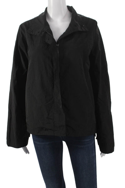 Lioness Women Basic Jacket Black Cotton Long Sleeve Snap Closure Size M