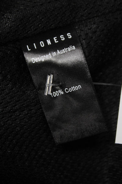 Lioness Women Basic Jacket Black Cotton Long Sleeve Snap Closure Size M