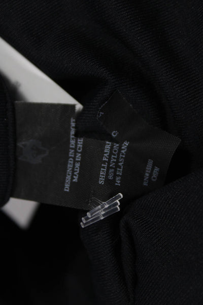 Greyson Mens Basic Black Collared Nylon Blend Polo Short Sleeve Zip Size L