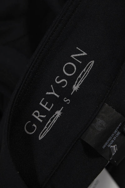 Greyson Mens Basic Black Collared Nylon Blend Polo Short Sleeve Zip Size L