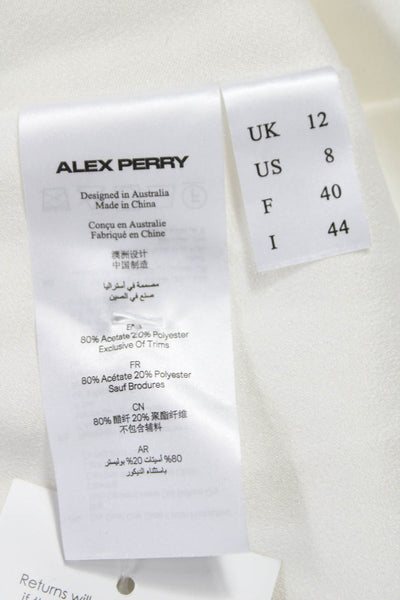 Alex Perry Womens Halter Neck White Polyester Full Length Dress Size 8