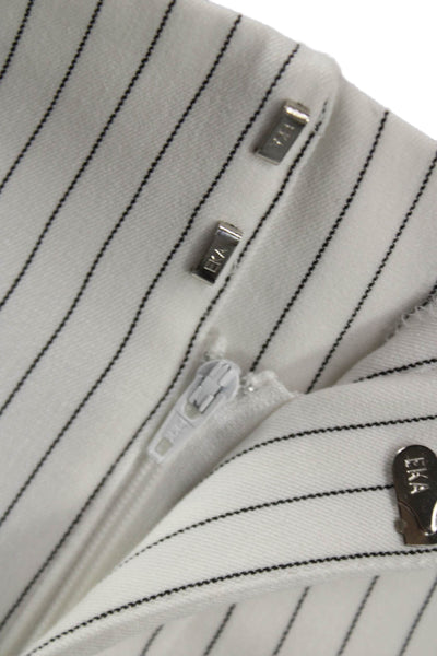 Parentezi Womens Casual Pinstripe Shorts White Polyester Zip Size S