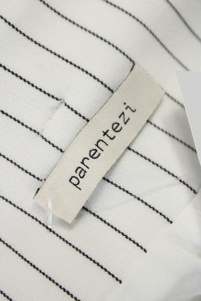 Parentezi Womens Casual Pinstripe Shorts White Polyester Zip Size S