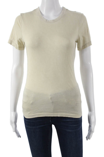 Cotton Citizen Women Basic T-Shirt Beige Supima Cotton Short Sleeve Size S