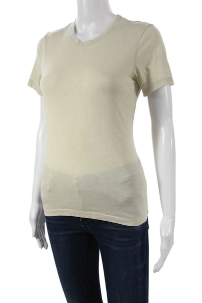 Cotton Citizen Women Basic T-Shirt Beige Supima Cotton Short Sleeve Size S