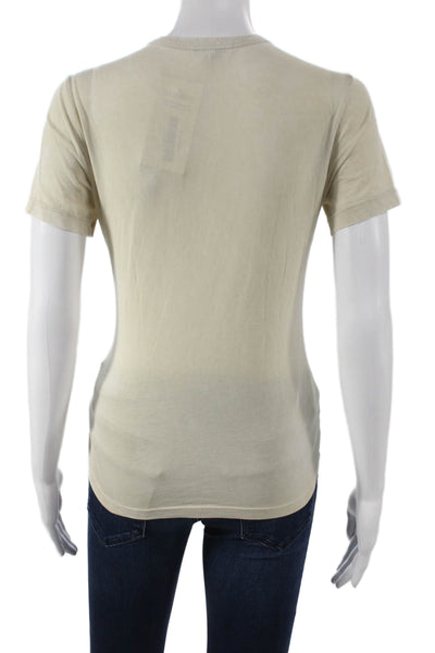 Cotton Citizen Women Basic T-Shirt Beige Supima Cotton Short Sleeve Size S